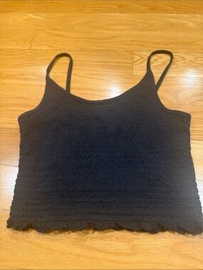 Hollister black smocked tank top size small.